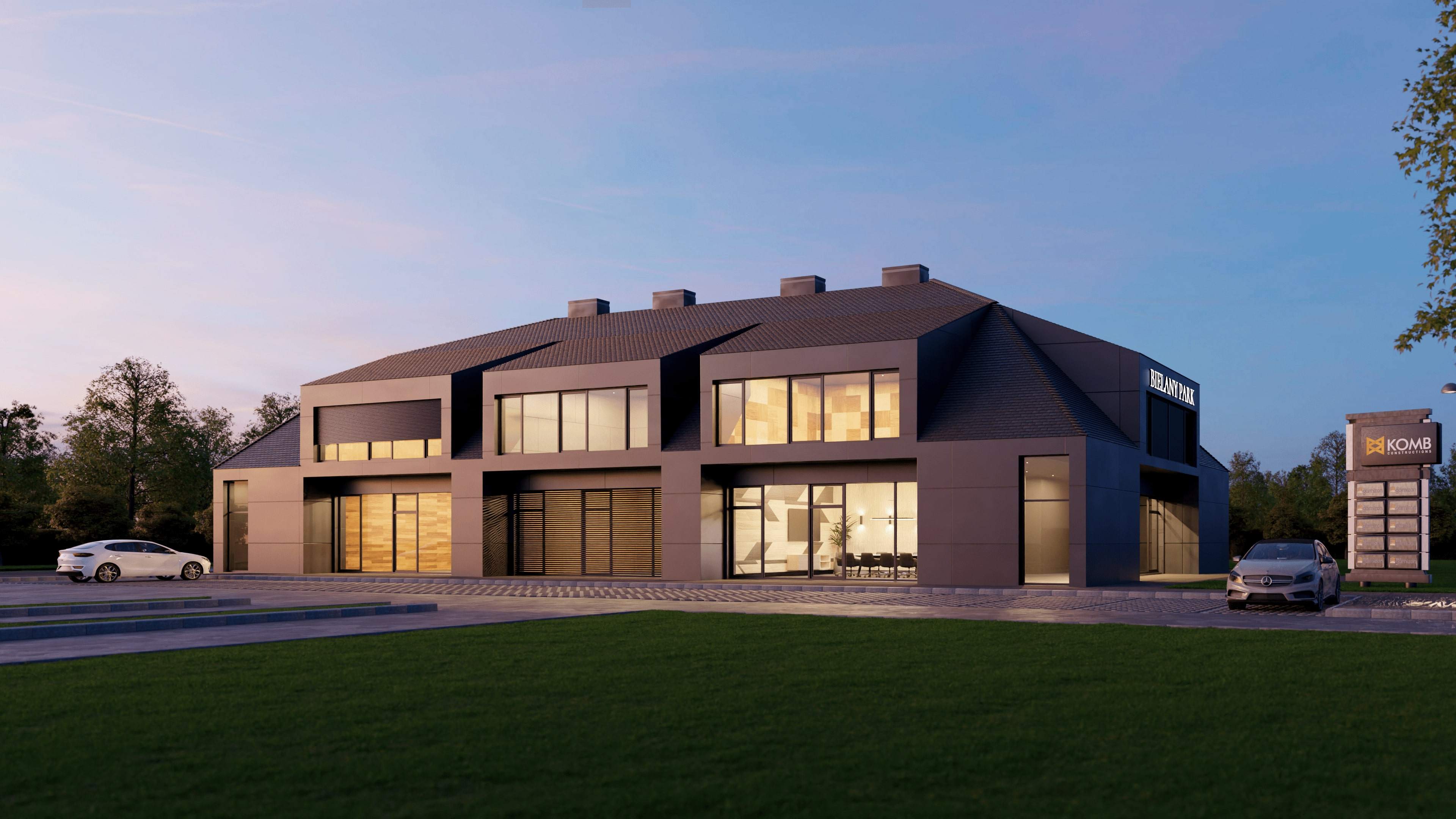 Bielanypark Legnica wieczorem